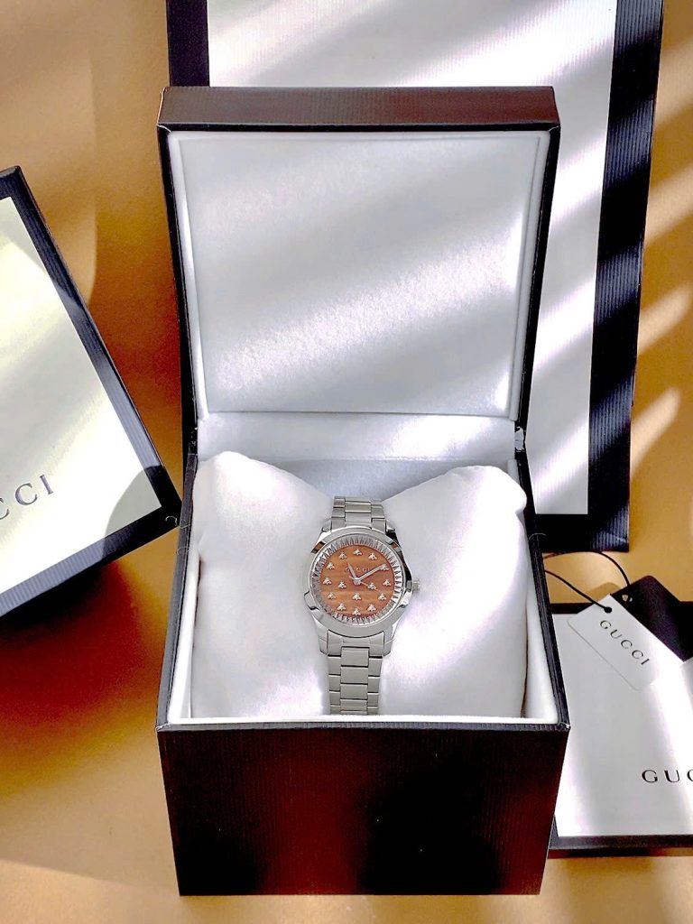 Đồng hồ Gucci Ladies G-Timeless nữ hoạ tiết con ong YA1264177 Like Auth 32mm