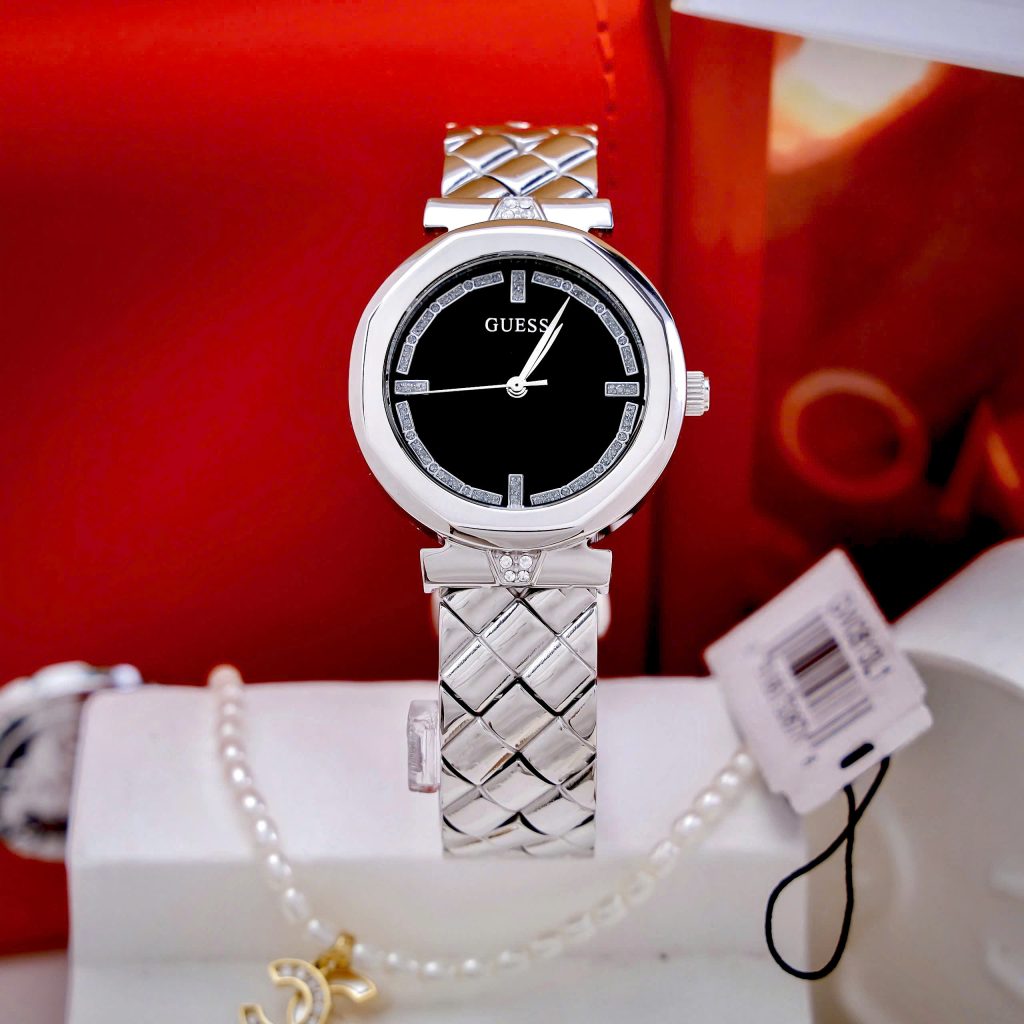 Đồng hồ Guess Rumour nữ dây kim loại cọc số đính đá Like Auth 34mm
