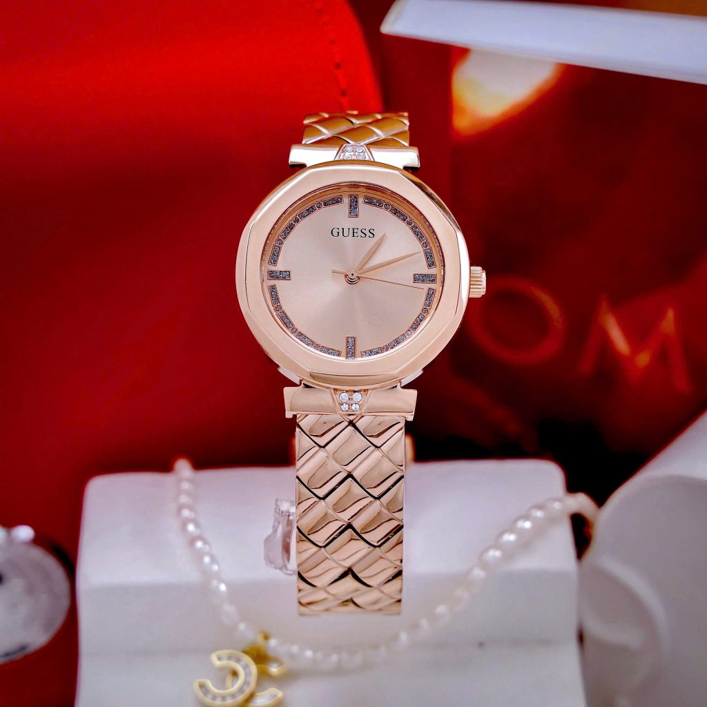 Đồng hồ Guess Rumour nữ dây kim loại cọc số đính đá Like Auth 34mm