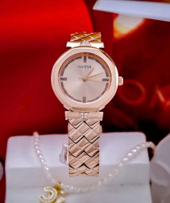 Đồng hồ Guess Rumour nữ dây kim loại cọc số đính đá Like Auth 34mm