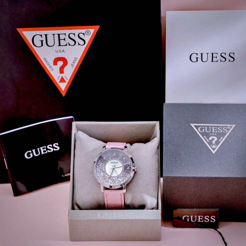 Đồng hồ Guess nữ GW0529L1 mặt số họa tiết hoa hồng Like Auth 39mm (1)
