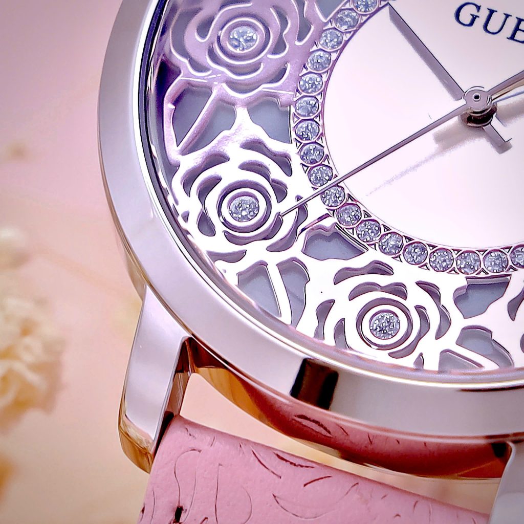 Đồng hồ Guess nữ GW0529L1 mặt số họa tiết hoa hồng Like Auth 39mm (1)