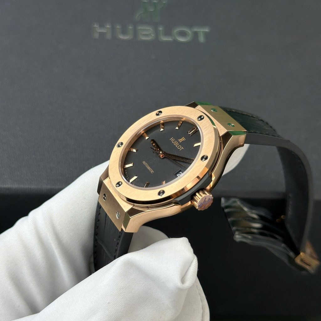 Đồng hồ Hublot Classic Fusion King Gold Replica 11 mặt đen nhà máy JJF 38mm (2)