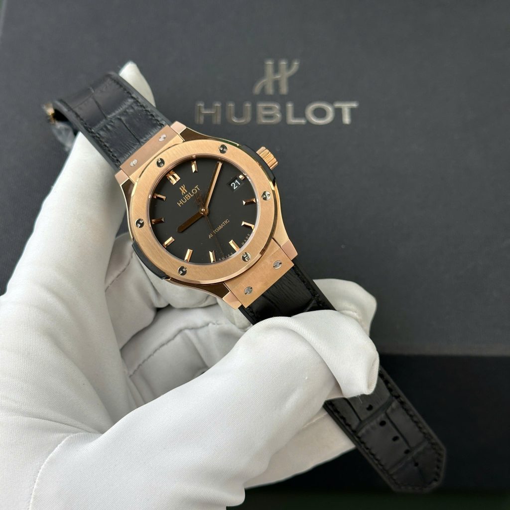 Đồng hồ Hublot Classic Fusion King Gold Replica 11 mặt đen nhà máy JJF 38mm (2)