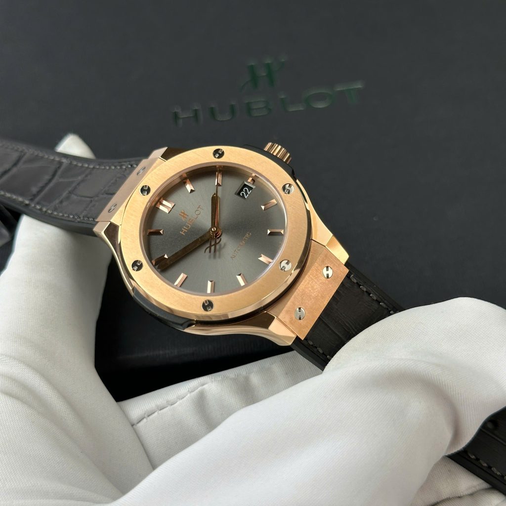 Đồng hồ Hublot Classic Fusion King Gold Replica 11 mặt xám nhà máy JJF 38mm (2)