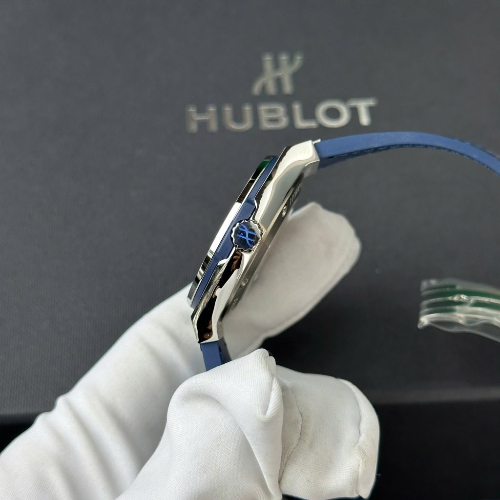 Đồng hồ Hublot Classic Fusion Titanium Rep 1 1 mặt xanh blue nhà máy JJF 38mm (2)