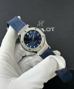 Đồng hồ Hublot Classic Fusion Titanium Rep 1 1 mặt xanh blue nhà máy JJF 38mm (2)