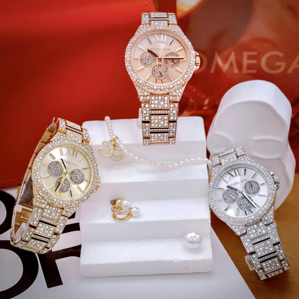 Đồng hồ Michael Kors Camille nữ đính đá đủ 3 màu Fake 11 40mm