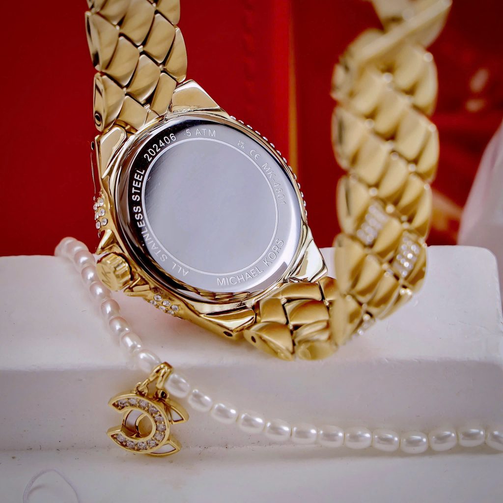 Đồng hồ Michael Kors Harlowe Pavé nữ đính đá cọc số la mã Like Auth 33mm