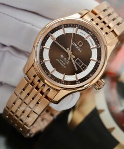 Đồng hồ Omega De Ville Hour Vision Co-Axial Rep 11 màu nâu dây kim loại 41mm (2)