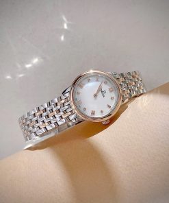 Đồng hồ Omega De Ville nữ demi dây kim loại mặt xà cừ Fake cao cấp 27 (4)