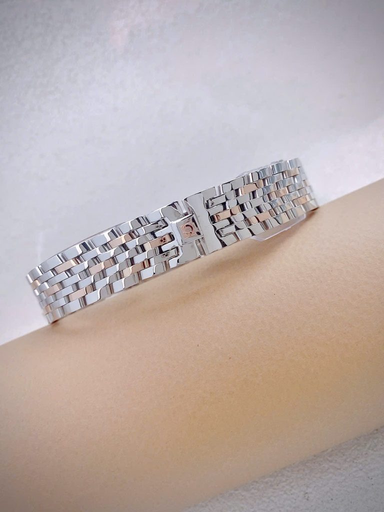 Đồng hồ Omega De Ville nữ demi dây kim loại mặt xà cừ Fake cao cấp 27 (4)