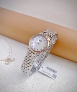Đồng hồ Omega De Ville nữ demi dây kim loại mặt xà cừ Fake cao cấp 27 (4)