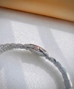 Đồng hồ Omega De Ville nữ demi dây kim loại mặt xà cừ Fake cao cấp 27 (4)