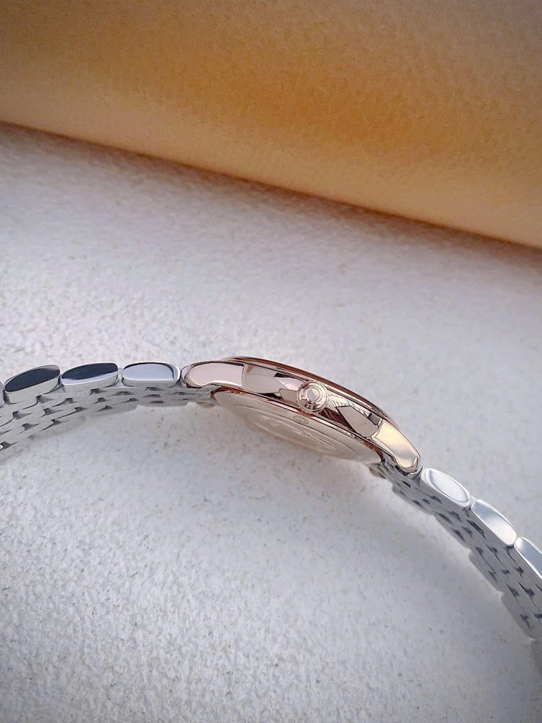 Đồng hồ Omega De Ville nữ demi dây kim loại máy Nhật Fake cao cấp 27.5mm