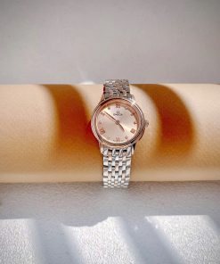 Đồng hồ Omega De Ville nữ demi dây kim loại máy Nhật Fake cao cấp 27.5mm
