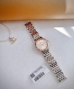 Đồng hồ Omega De Ville nữ demi dây kim loại máy Nhật Fake cao cấp 27.5mm