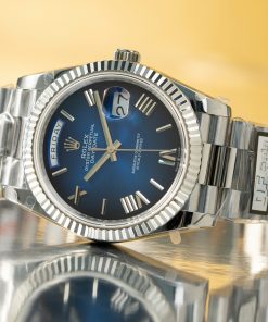 Đồng hồ Rep 11 Rolex Day-Date 228239 mặt xanh cọc số la mã trọng lượng 186gram QF 40mm (2)