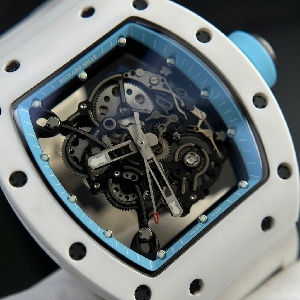 Đồng hồ Richard Mille RM055 Bubba Watson Rep 11 cao cấp vỏ gốm trắng BBR factory 45mm (2)