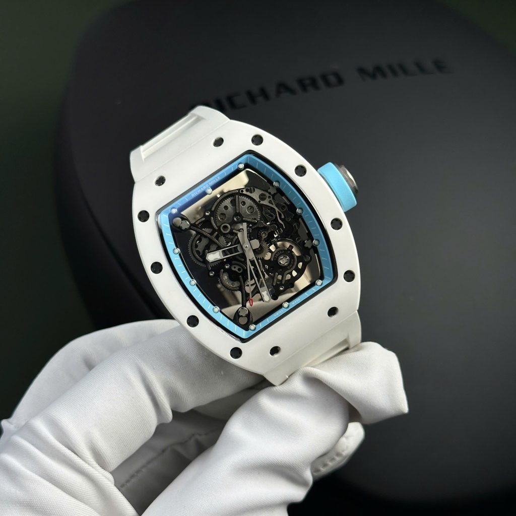Đồng hồ Richard Mille RM055 Bubba Watson Rep 11 cao cấp vỏ gốm trắng BBR factory 45mm (2)