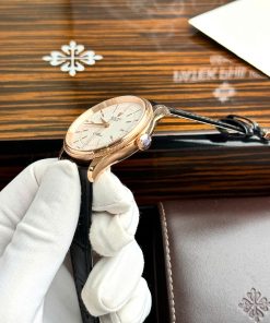 Đồng hồ Rolex Cellini Replica 11 màu vàng hồng dây da 39mm (2)