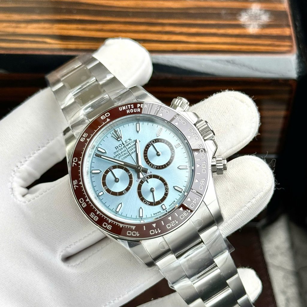 Đồng hồ Rolex Cosmograph Daytona Ice Blue 126506 Rep 11 cao cấp cọc số dạ quang 40mm (2)