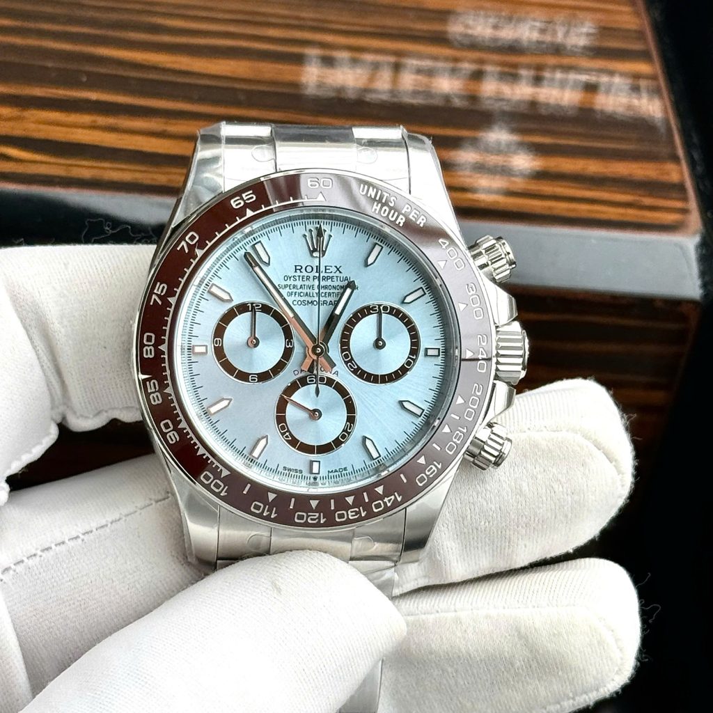 Đồng hồ Rolex Cosmograph Daytona Ice Blue 126506 Rep 11 cao cấp cọc số dạ quang 40mm (2)