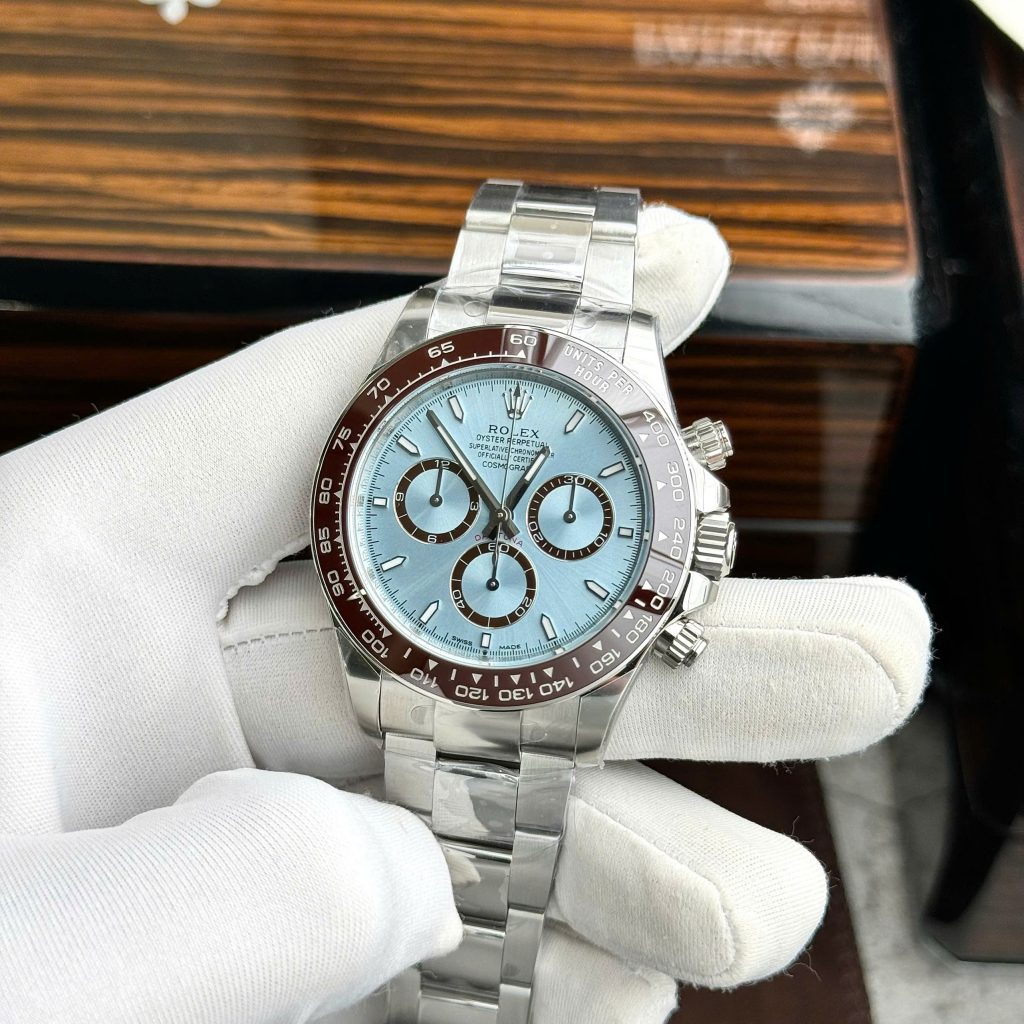 Đồng hồ Rolex Cosmograph Daytona Ice Blue 126506 Rep 11 cao cấp cọc số dạ quang 40mm (2)