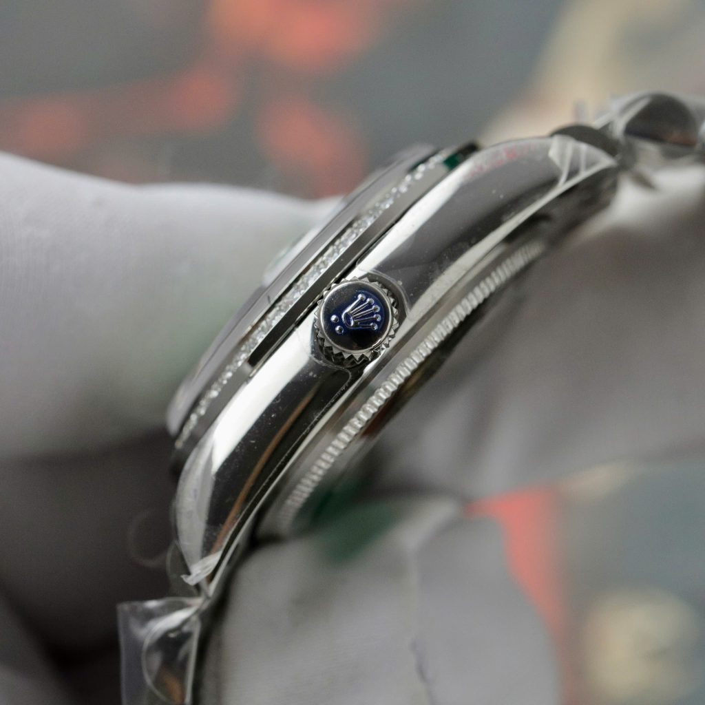 Đồng hồ Rolex DateJust Replica 11 nữ mặt xanh lá cây cọc số dạ quang 31mm (2)