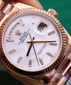 Đồng hồ Rolex Day-Date 128235 Replica 11 mặt số khảm xà cừ trọng lượng 158gram nhà máy QF 36mm (2)