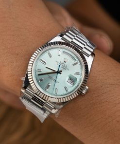 Đồng hồ Rolex Day-Date 228236 mặt xanh băng trọng lượng 186gram Rep 11 nhà máy QF 40mm (1)