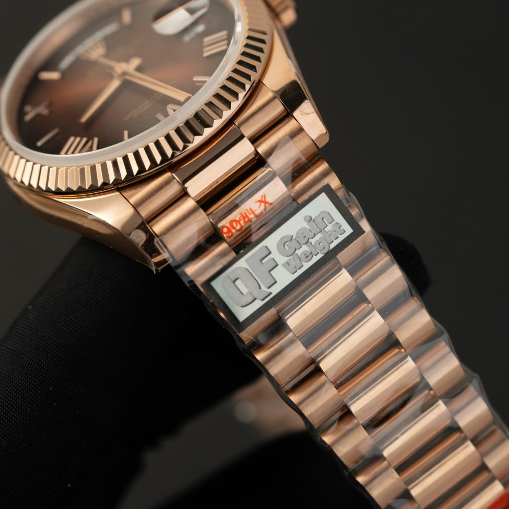 Đồng hồ Rolex Day-Date Rep 11 trọng lượng 186gram mặt chocolate nhà máy QF 40mm (2)