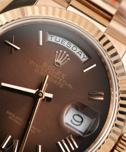 Đồng hồ Rolex Day-Date Rep 11 trọng lượng 186gram mặt chocolate nhà máy QF 40mm (2)