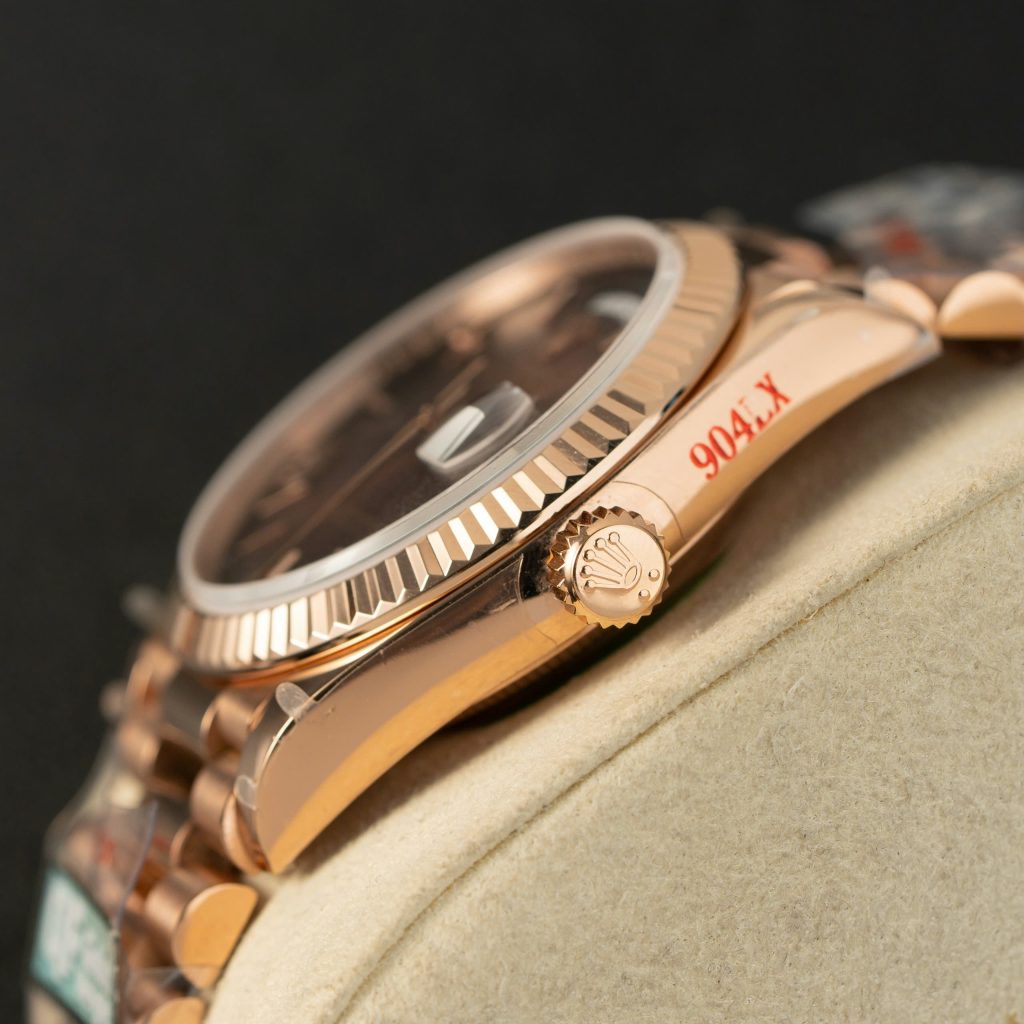 Đồng hồ Rolex Day-Date Rep 11 trọng lượng 186gram mặt chocolate nhà máy QF 40mm (2)