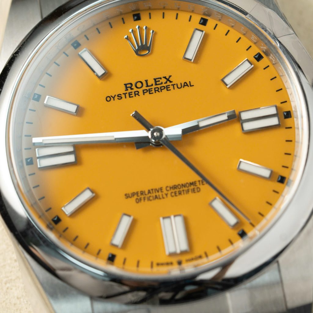 Đồng hồ Rolex Oyster Perpetual 124300 Rep 11 mặt số màu vàng nhà máy Clean 41mm (2)