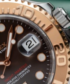 Đồng hồ Rolex Yacht-Master demi vàng hồng mặt số nâu Rep 11 cao cấp Clean factory 40mm (2)