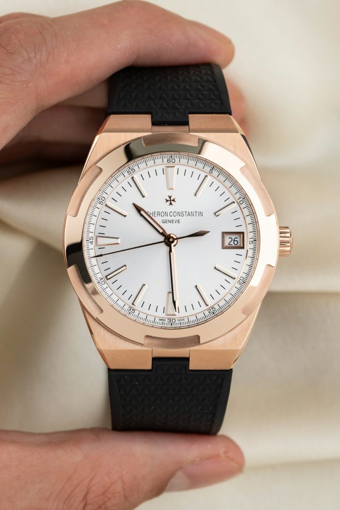 Đồng hồ Vacheron Constantin Overseas Dual Time 4500V mạ vàng hồng mặt trắng Rep 11 cao cấp 41mm (2)