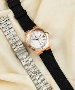 Đồng hồ Vacheron Constantin Overseas Dual Time 4500V mạ vàng hồng mặt trắng Rep 11 cao cấp 41mm (2)