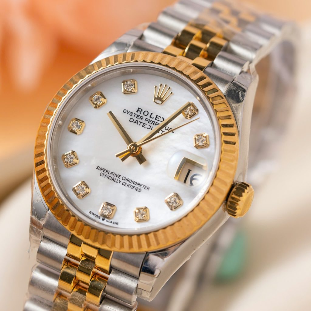Đồng hồ nữ Rolex DateJust Rep 11 Cao Cấp mặt khảm xà cừ 31mm (2)