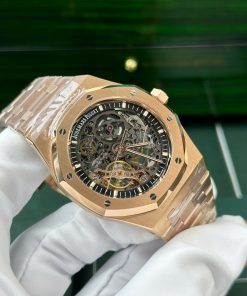 Đồng hồ Audemars Piguet Royal Oak 15407 Skeleton dial Replica 11 mạ vàng hồng 41mm (2)