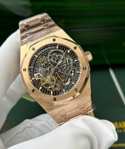 Đồng hồ Audemars Piguet Royal Oak 15407 Skeleton dial Replica 11 mạ vàng hồng 41mm (2)
