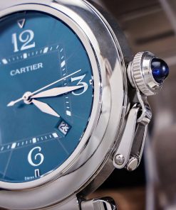 Đồng hồ Cartier Pasha De Cartier nam xanh Blue máy Nhật Fake giá rẻ 41mm