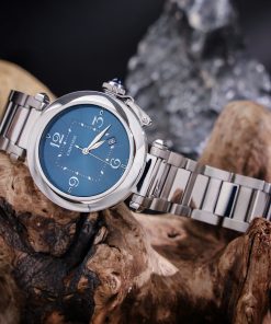 Đồng hồ Cartier Pasha De Cartier nam xanh Blue máy Nhật Fake giá rẻ 41mm