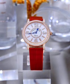 Đồng hồ Franck Muller Opera Infinity Ronde Đính Đá Dây Da Đỏ Fake Cao Cấp 37mm