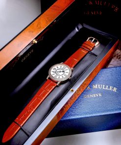 Đồng hồ Franck Muller Opera Infinity Ronde Đính Đá Dây Da Đỏ Fake Cao Cấp 37mm