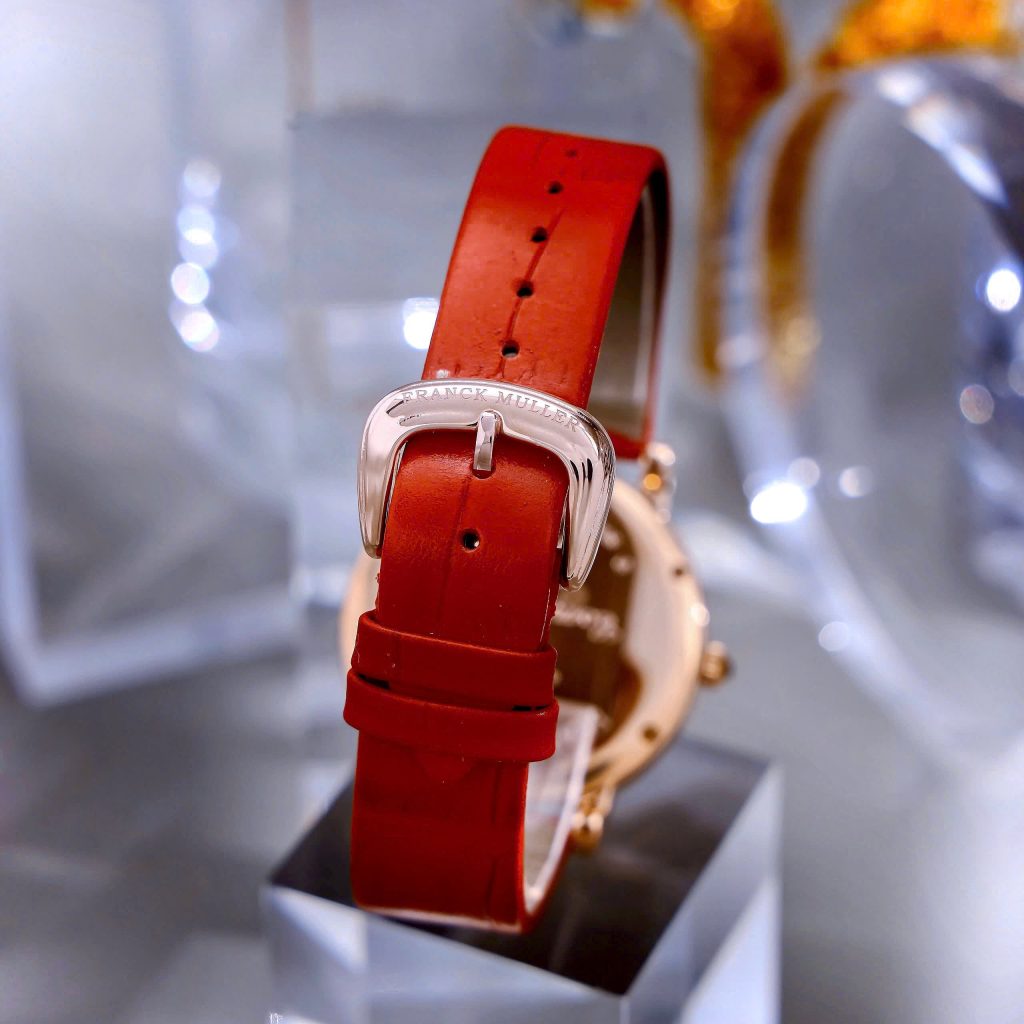Đồng hồ Franck Muller Opera Infinity Ronde Đính Đá Dây Da Đỏ Fake Cao Cấp 37mm