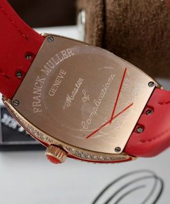 Đồng hồ Franck Muller V32 Replica 11 màu đỏ mặt hoạ tiết bông hoa 36mm (2)