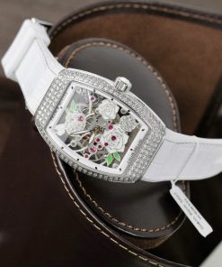 Đồng hồ Franck Muller V32 Replica 11 màu trắng mặt hoạ tiết hoa 36mm (2)