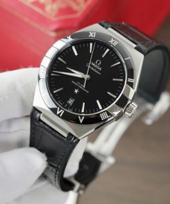 Đồng hồ Omega Constellation Co-Axial Replica 11 nam dây da màu đen 41mm (2)