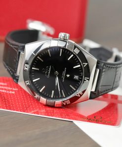 Đồng hồ Omega Constellation Co-Axial Replica 11 nam dây da màu đen 41mm (2)
